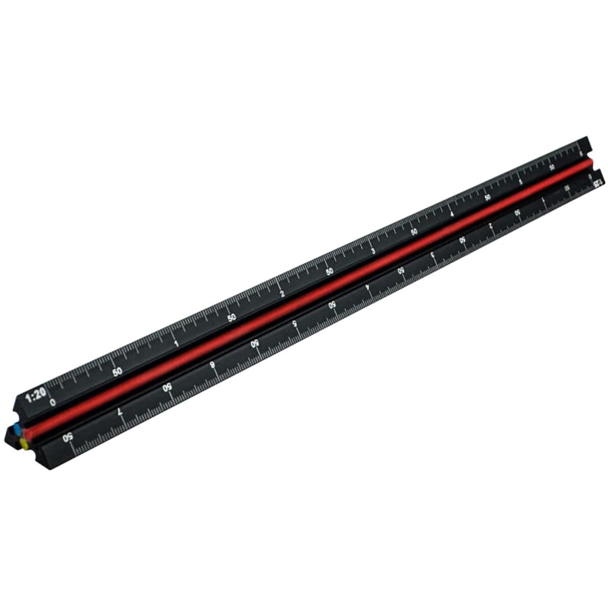Faithfull FAIRULETECNC Prestige Tri-Scale Engineer Rule Black Aluminium 300mm 