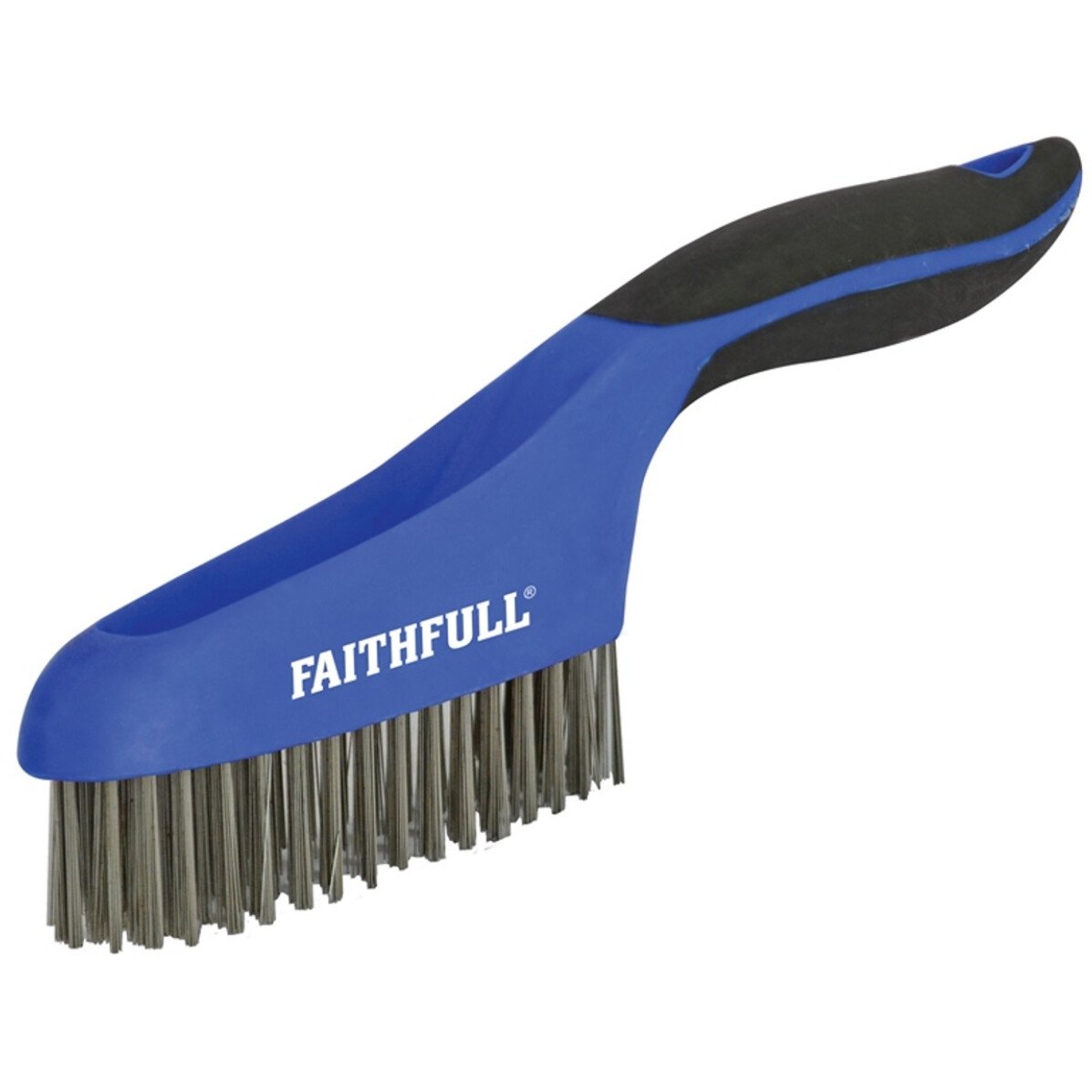 Faithfull FAISB164SS Scratch Brush Soft Grip 4 x 16 Row Stainless
