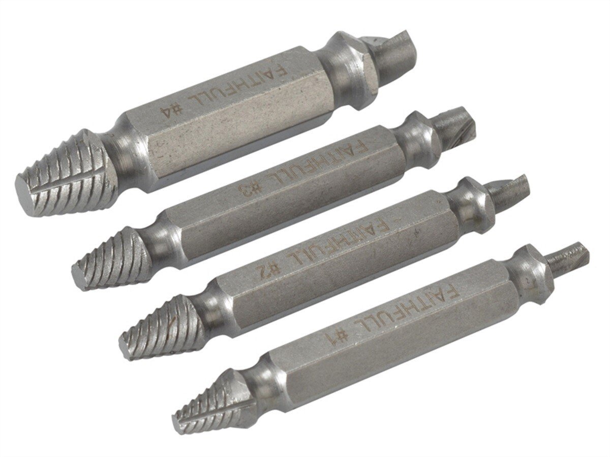 Faithfull FAISBEXTRACT Screw Extractor Kit 4 Piece