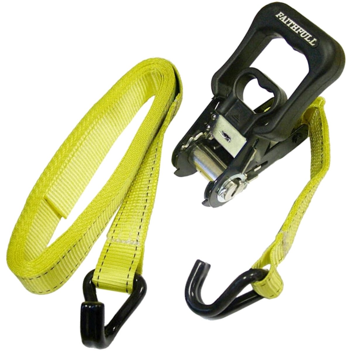 Faithfull FAITDRAT51JH Ratchet Tie-Downs J-Hook 5m x 32mm Breaking Strain 1320kg/daN 2 Piece