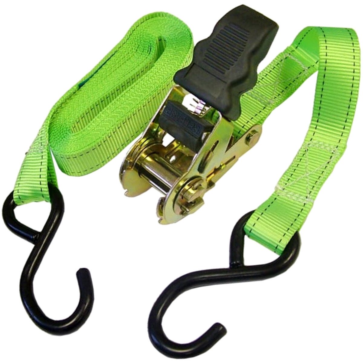 Faithfull FAITDRAT51SH Ratchet Tie-Downs S-Hook 5m x 25mm Breaking Strain 600kg/daN 2 Piece