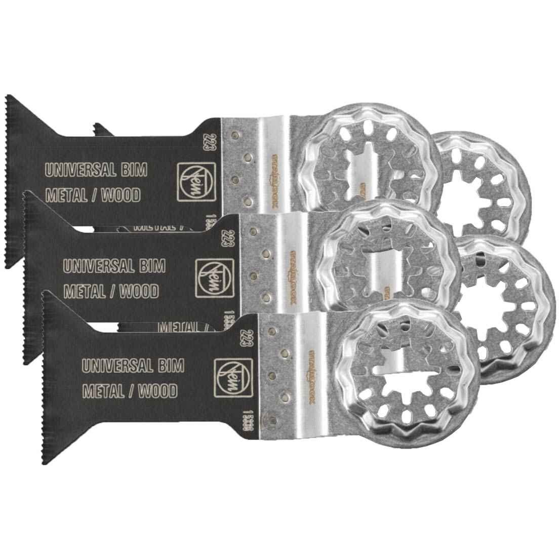 Fein 63502223230 E Cut Universal Starlock Multitool Blade Bi-Metal 44x55mm, Pack of 5