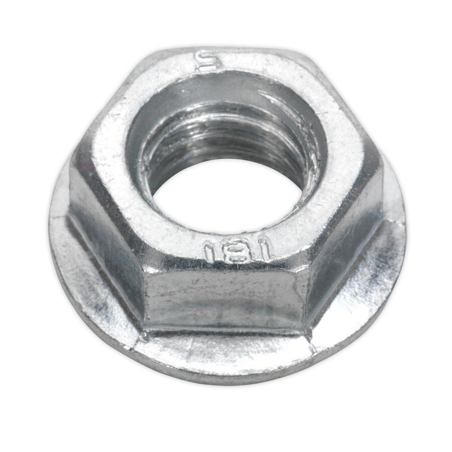 Sealey FN12 Flange Nut Serrated M12 Zinc DIN 6923 Pack of 50
