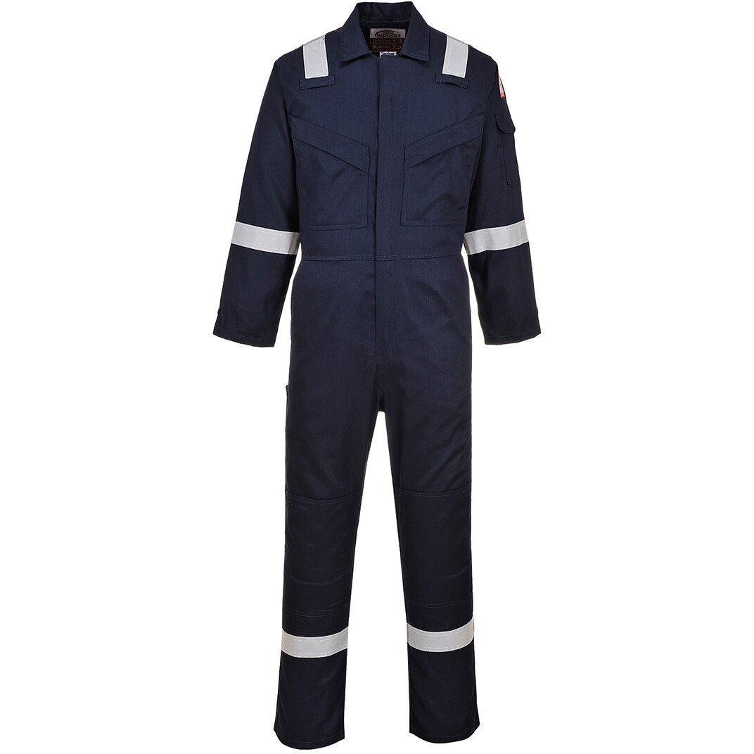 Portwest FR21 Flame Resistant Super Light Weight Anti-Static Coverall 210g-Portwest Chest 3XL (54"-55") - Navy Blue (NB)