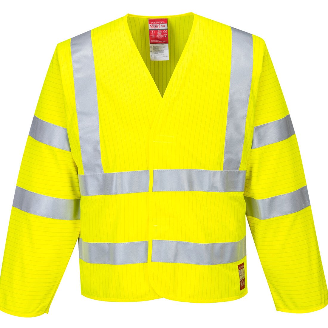 Portwest FR85 Hi Vis Anti Static Jacket - High Visibility Flame Resistant 