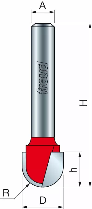 Freud 18-11450 6.4 x 12.7mm x 3.2 ø Round Nose Bit 1/2 Shank