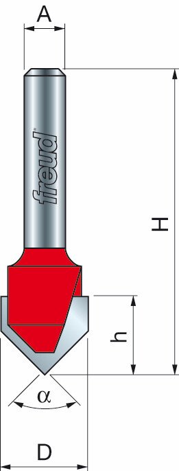 Freud 20-10950 12.7 x 12.7mm x 90 ø V Groove Bit 1/2 Shank