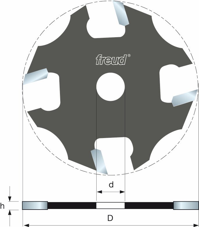 Freud 58-11231 50.8 ø x 7.9 x 6.4mm 4 wing Slotting Cutter