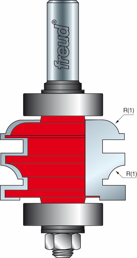 Freud 99-29350 50.4 ø x 32.7 x 22.0mm Combined Rail & Stile Bit 1/2 Shank