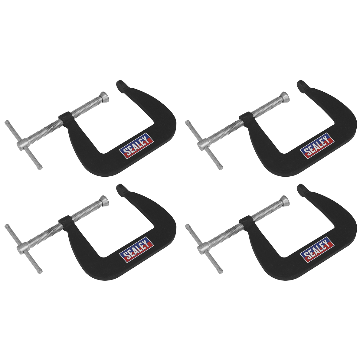 Sealey GCC01 Junior C-Clamp Set 4pc - 64mm x 64mm