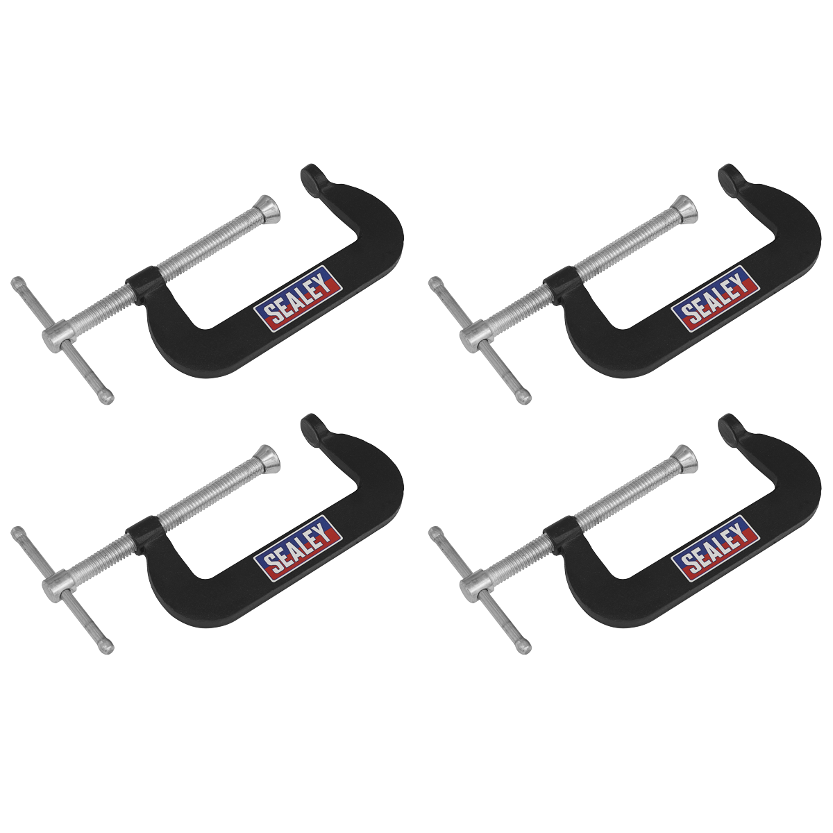 Sealey GCC02 Junior C-Clamp 4pc Set - 76mm x 35mm