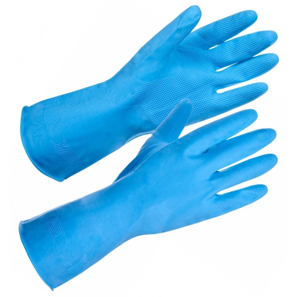 Supertouch Household Latex Glove Blue Medium Size Only (Size 8)