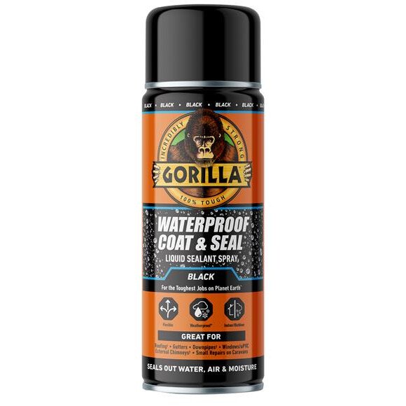 Gorilla 115173 Waterproof Coat & Seal Spray Black 450ml
