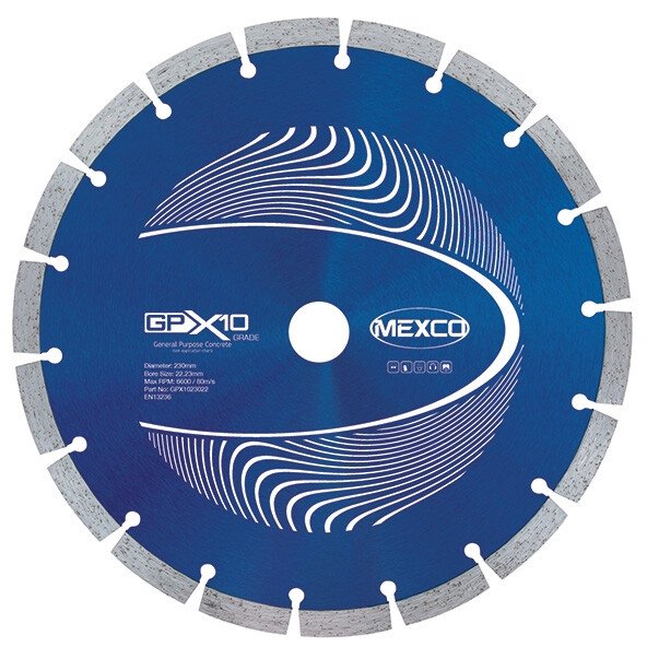 Mexco GPX1023022 230mm Concrete X10 Grade Diamond Blade