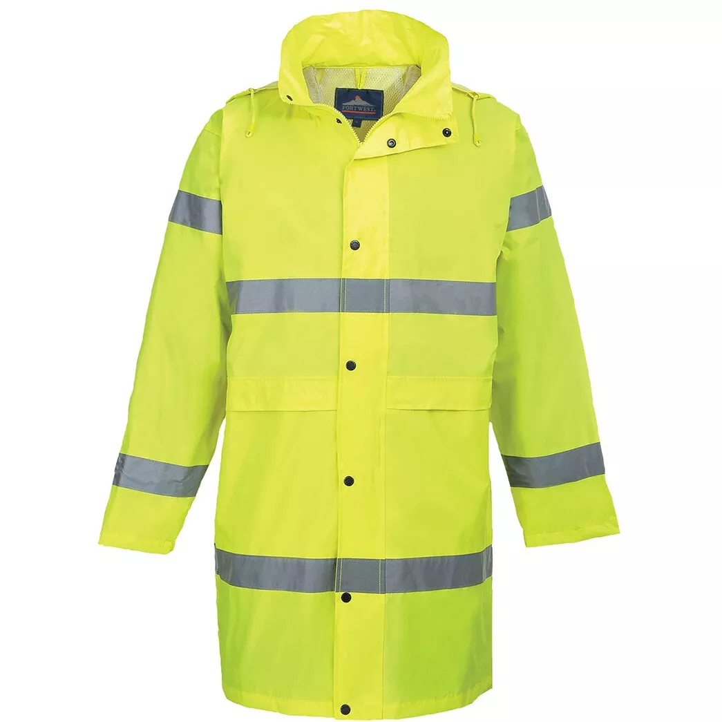 Portwest H442 High Visibility Hi-Vis Coat 100cm - Yellow or Orange Available