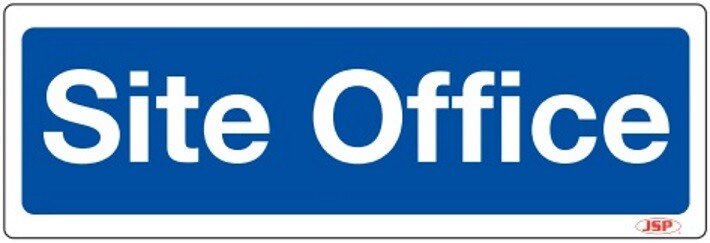 JSP HBJ151-000-000 Rigid Plastic "Site Office" Construction Site Sign 600x200mm