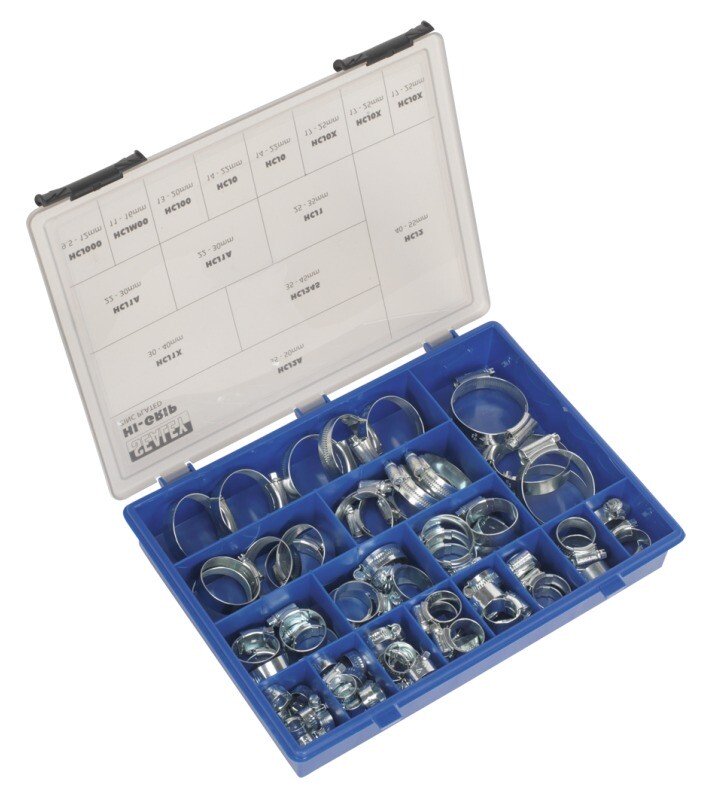 Sealey HCJ85AC Hi-Grip Hose Clips Assortment Sizes ø12-55mm Pack of 81