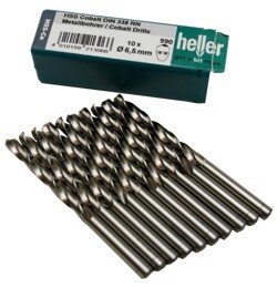 Heller 21274 8 990 5% Cobalt 3.3mm x 65mm HSS-CO Jobber Twist Drill (Packet of 10)