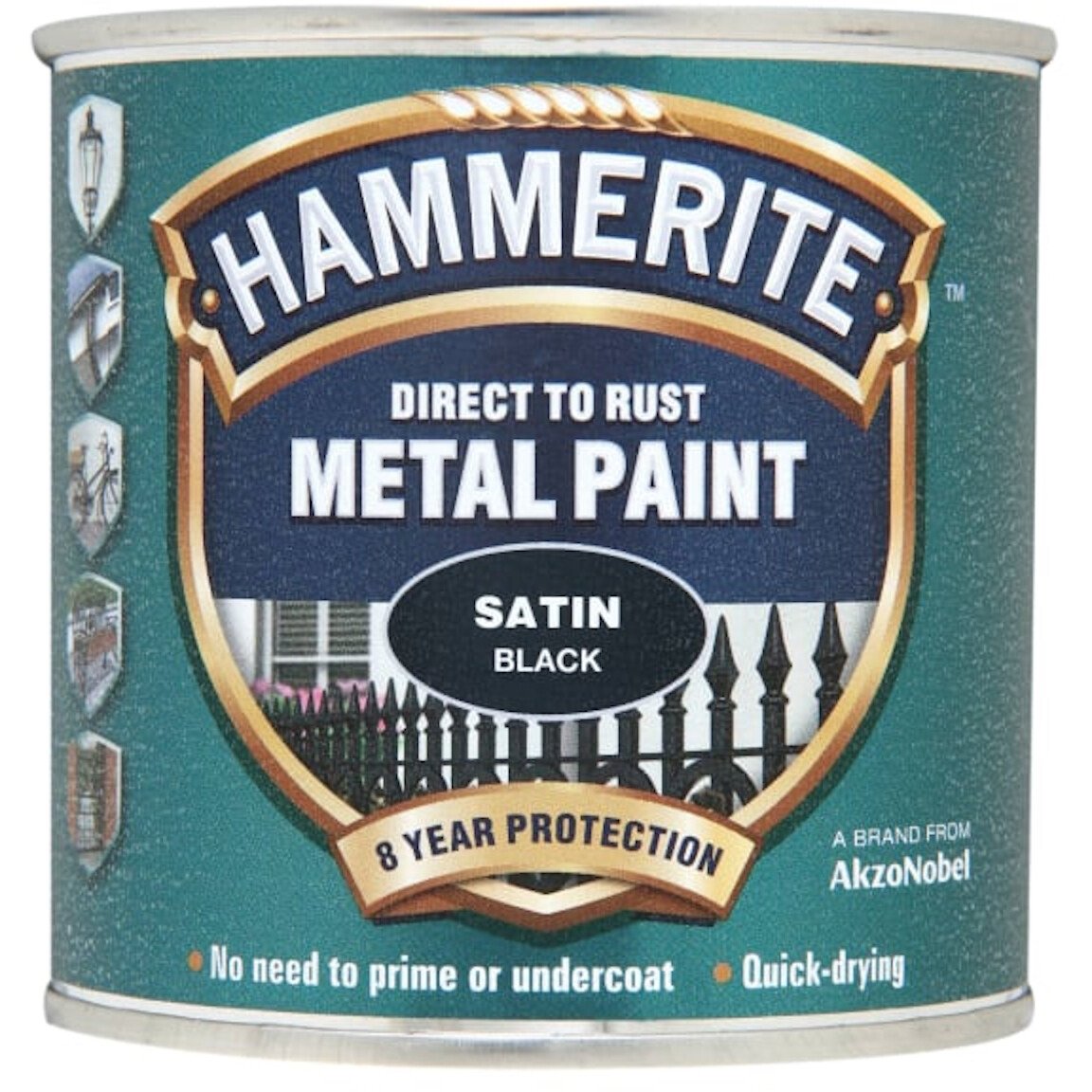 Hammerite HMMSFSB250 Satin Finish 250ml Brush-on - Black