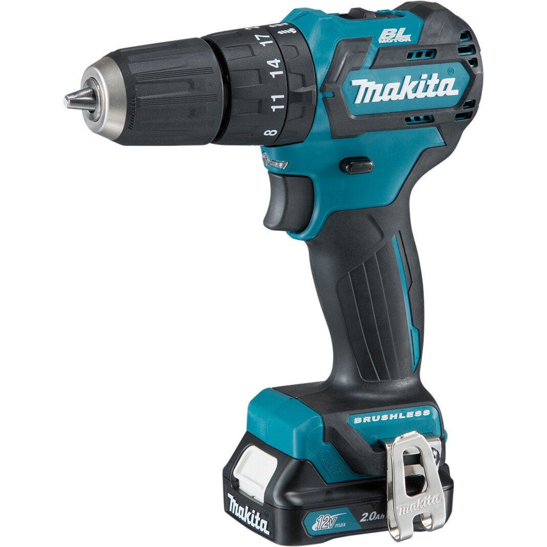 Makita HP332DSAJ 10.8V CXT Brushless Combi Drill with 2x 2.0Ah Batteries in Makpac Case from Lawson HIS