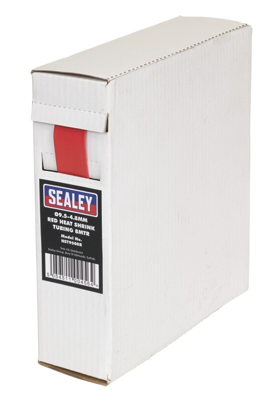 Sealey HST9508R Heat Shrink Tubing Red ø9.5-4.8mm 8mtr