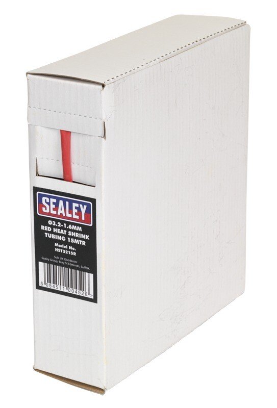 Sealey HST3215R Heat Shrink Tubing Red ø3.2-1.6mm 15mtr