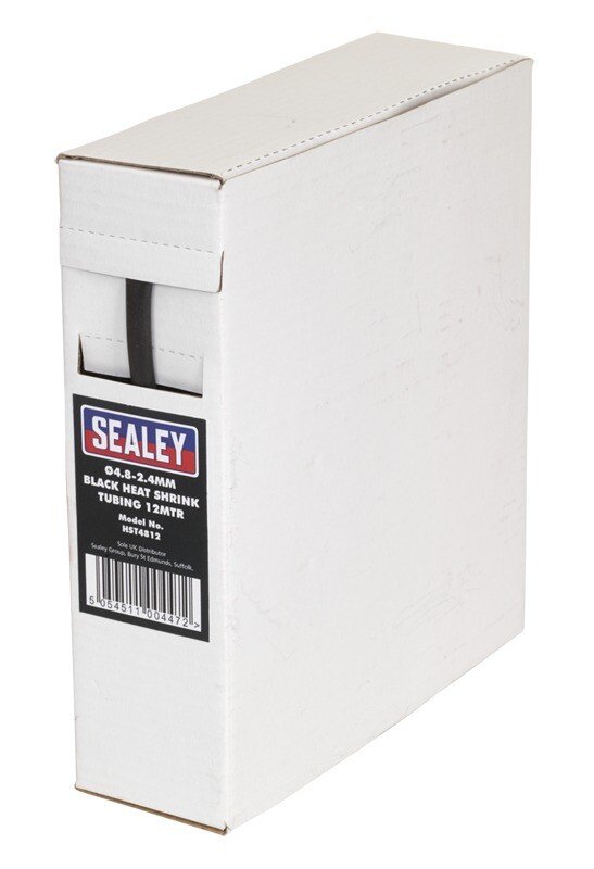 Sealey HST4812 Heat Shrink Tubing Black ø4.8-2.4mm 12mtr