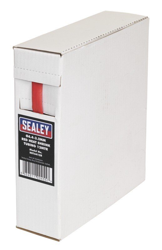 Sealey HST6412R Heat Shrink Tubing Red ø6.4-3.2mm 12mtr
