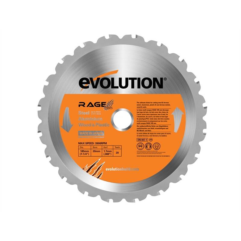 Evolution EVL185MULTCS RAGE 185mm Multi Purpose Circular Saw Blade from Lawson HIS