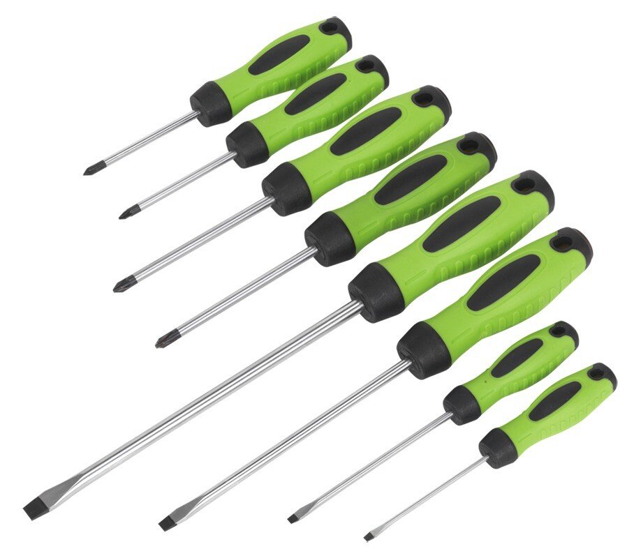 Sealey HV001 Screwdriver Set 8 Piece Hi-Vis