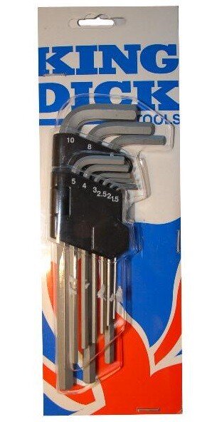 King Dick HWML208 Hexagon Wrench Set, 8 Pce Metric Long HWML208