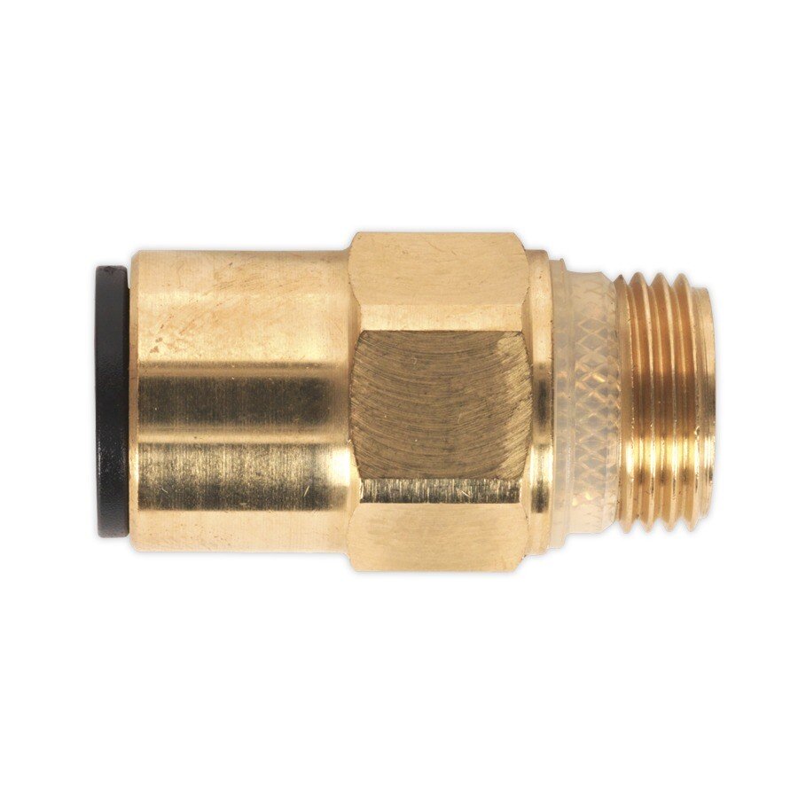 Sealey JGBC1238 Brass SuperThread Straight Adaptor 12mm x 3/8"BSP Pack of 2 (John Guest Speedfit - RM011213)