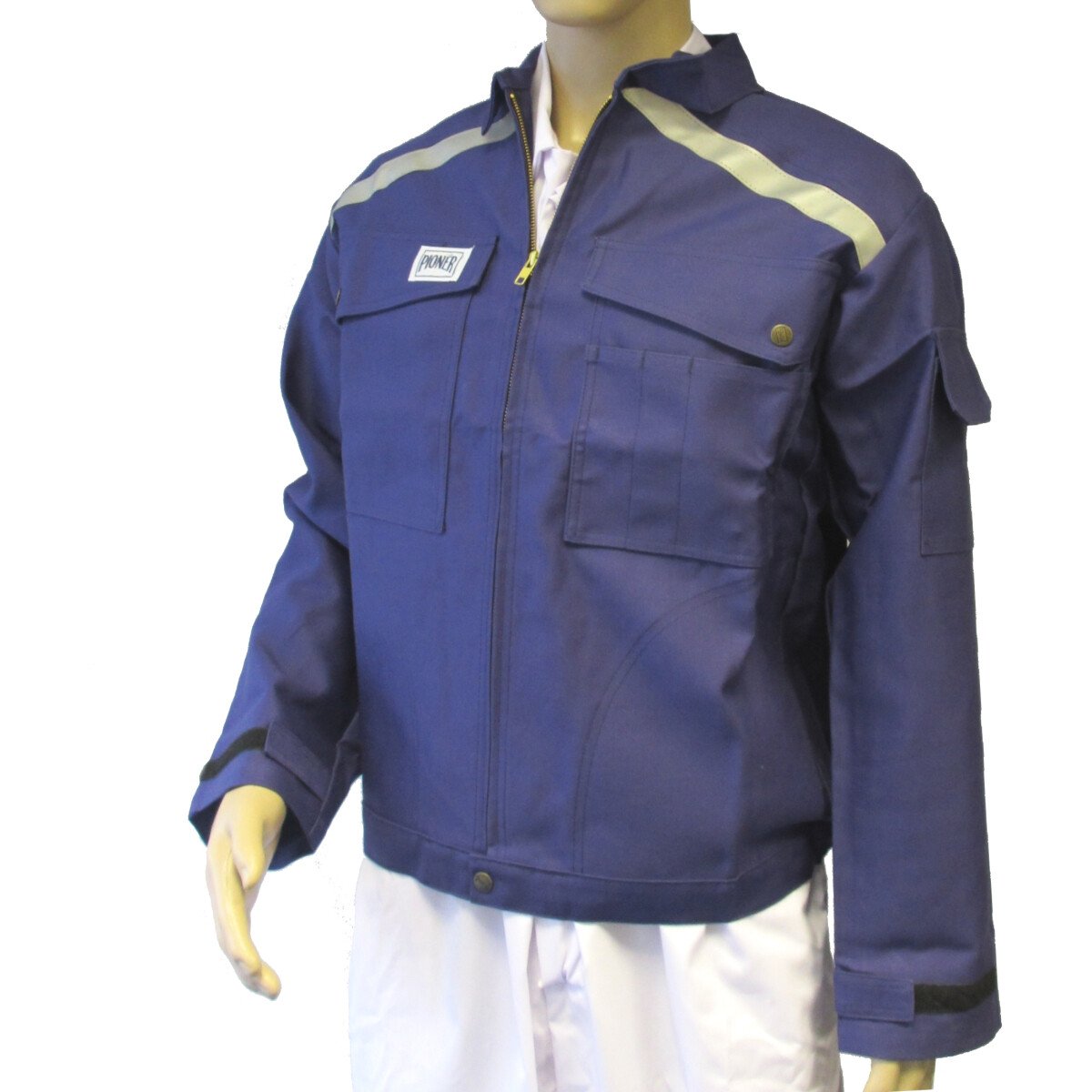 Pioner Fristads JKT1040FM (2XL) Firemaster Navy Jacket With Hi-Vis Stripes - Navy - Size 2XL