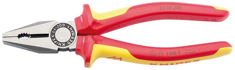 Knipex 03 08 200UKSBE 200mm VDE Fully Insulated Combination Pliers 31920