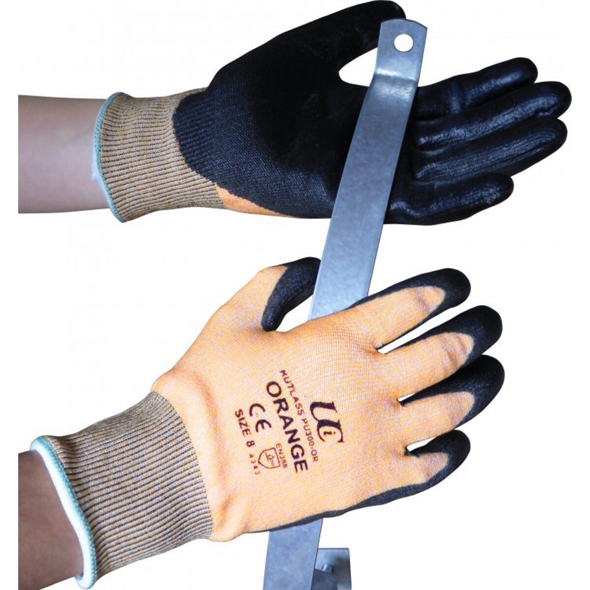 UCI Kutlass PU300 Schnittfeste Handschuhe - Grau, Größe L, Mit PU-Beschichtung Für Optimalen Schutz