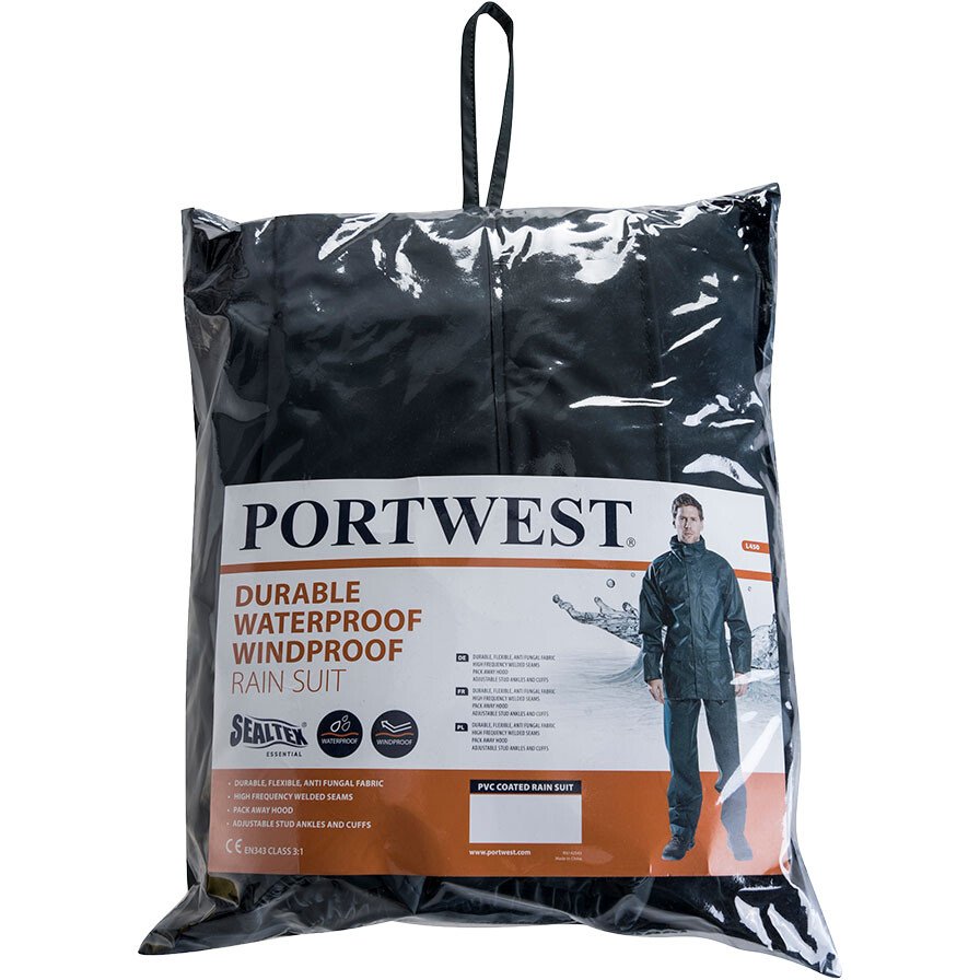 Portwest L450 Sealtex Essential Rainsuit (2 Piece Suit) - Navy Blue