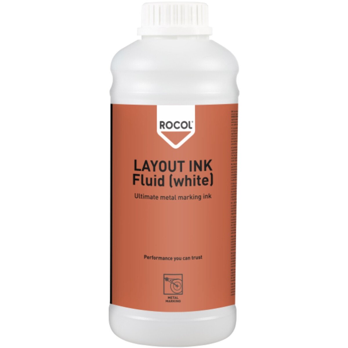Rocol 57044 Layout Ink Fluid White - Ultimate Metal Marking Ink 1ltr