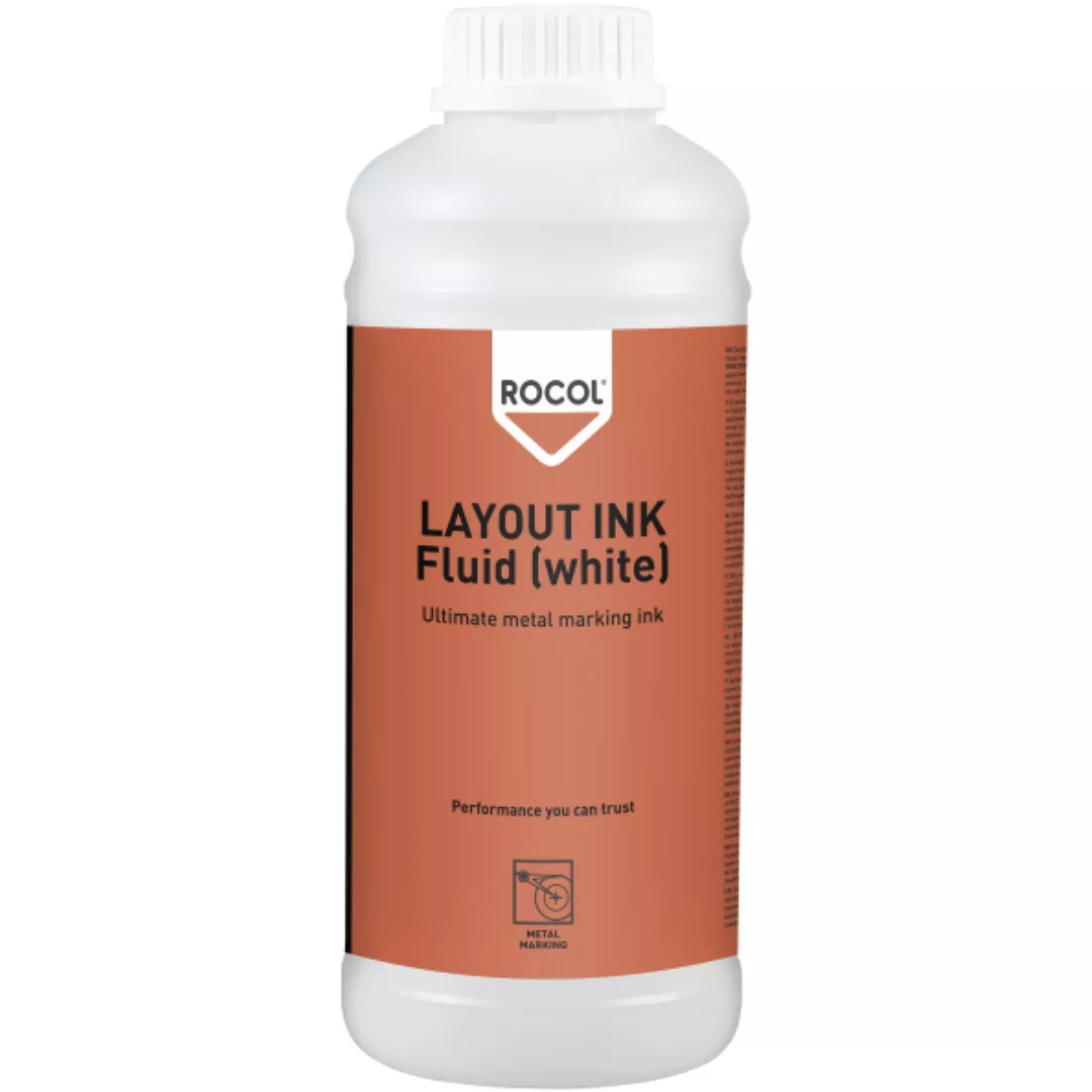 Rocol 57044 Layout Ink Fluid White - Ultimate Metal Marking Ink 1ltr