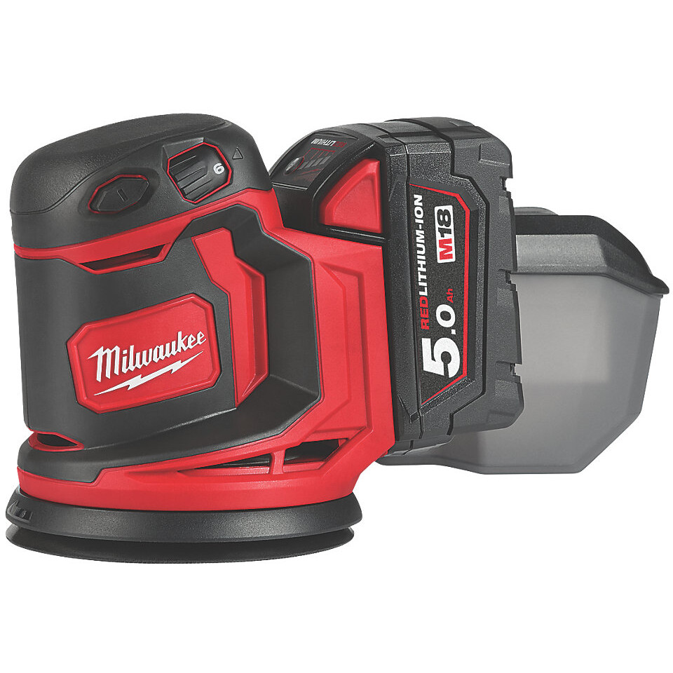 Milwaukee M18BOS125502B M18 Random Orbit Sander 125mm With 2 x 5.0Ah
