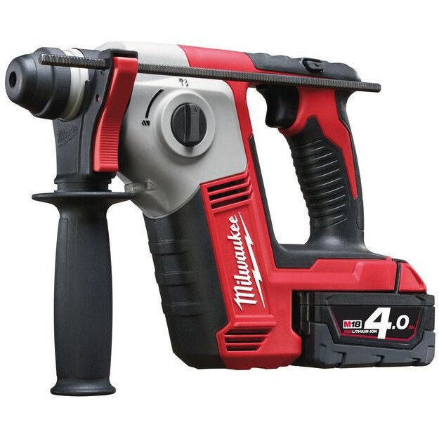 Milwaukee M18BH-402C 18V Compact SDS+ Hammer with 2x 4.0Ah Batteries in Carry Case