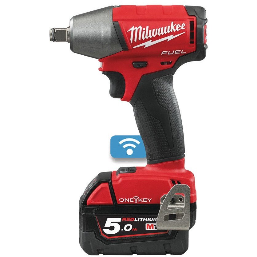 Milwaukee M18ONEIWF12-502X M18 ONE-KEY Fuel Impact Wrench Friction Ring (1/2") (2 x 5.0ah batteries, fast charger, dynacase) 
