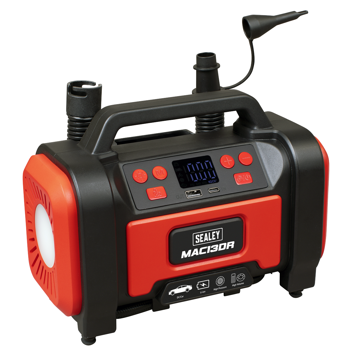 Sealey MAC13DR Rechargeable Tyre Inflator & High Volume Air Pump 12V