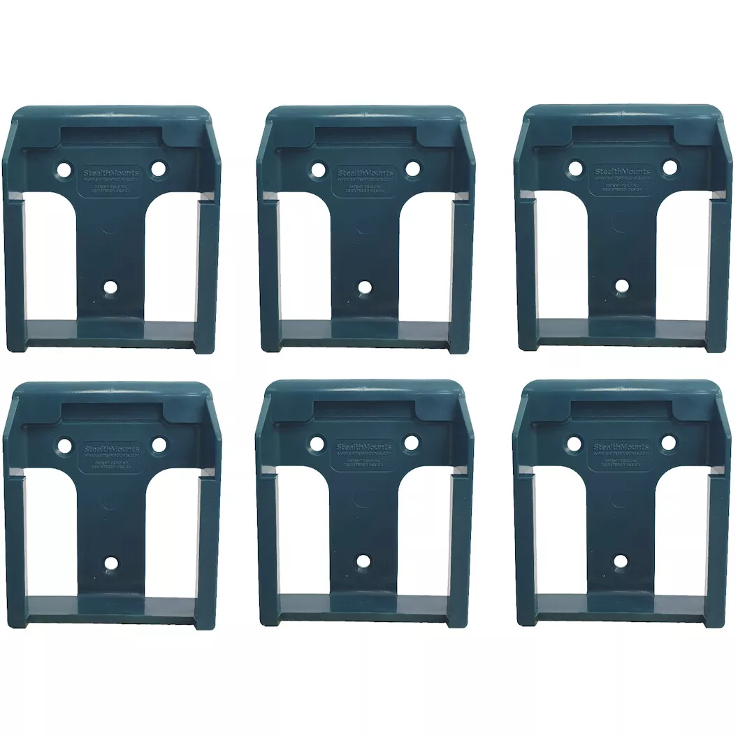 StealthMounts BM-MK40-BLU-6 Blue Battery Mounts for Makita 40V XGT (6 Pack)