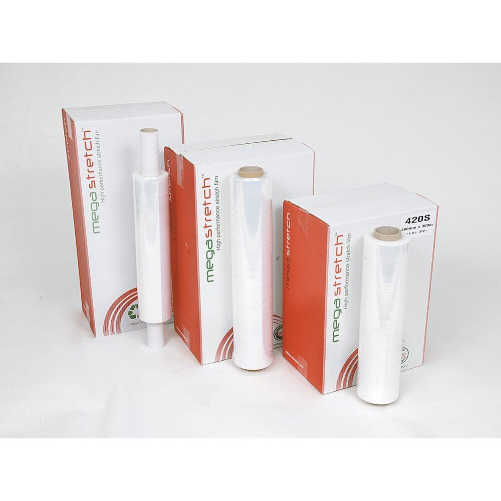 Clear Pallettwrap PAC100 Blown Megastretch Wrap 400X300mm Heavy 20 Micron XC38 