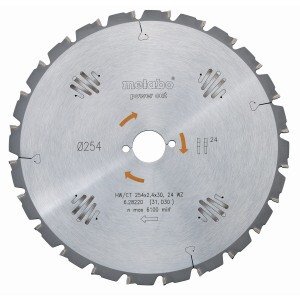 Metabo 628025000 Circular Saw Blade 254 x 2,4 x 30 x 24T Saw Blade