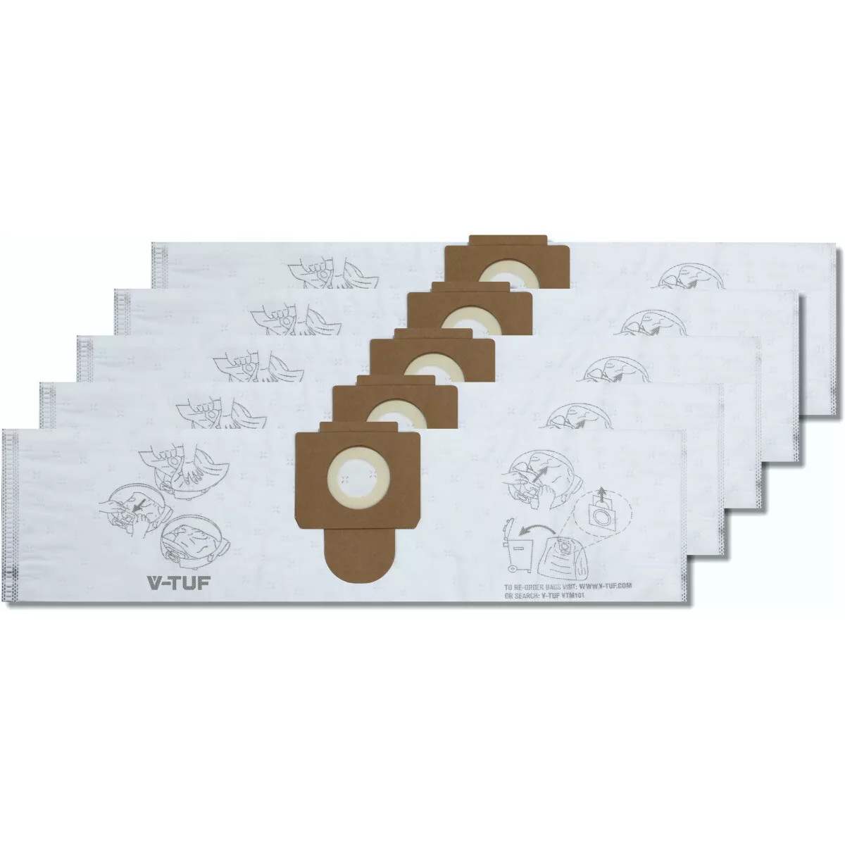 V-Tuf VTM101 Dust Bags for Mini Vacuum Cleaner (Pack of 5)
