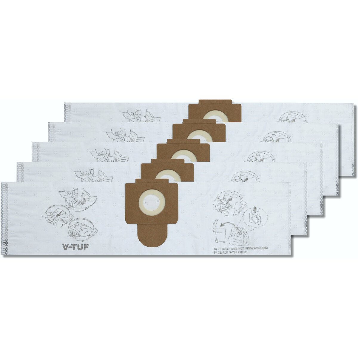 V-Tuf VTM101 Dust Bags for Mini Vacuum Cleaner (Pack of 5)
