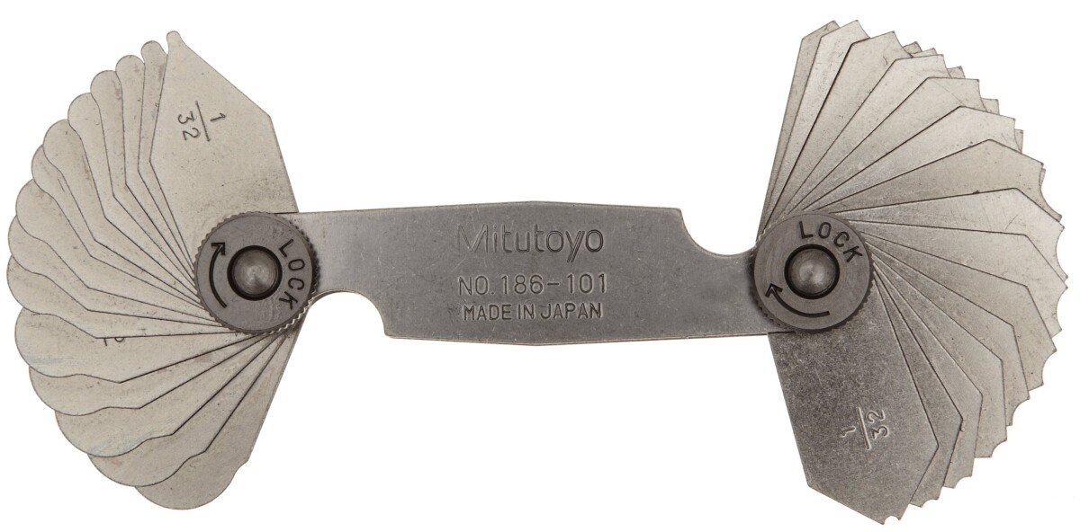 Mitutoyo 186-101 Radius Gauge 1/32"-1/4"