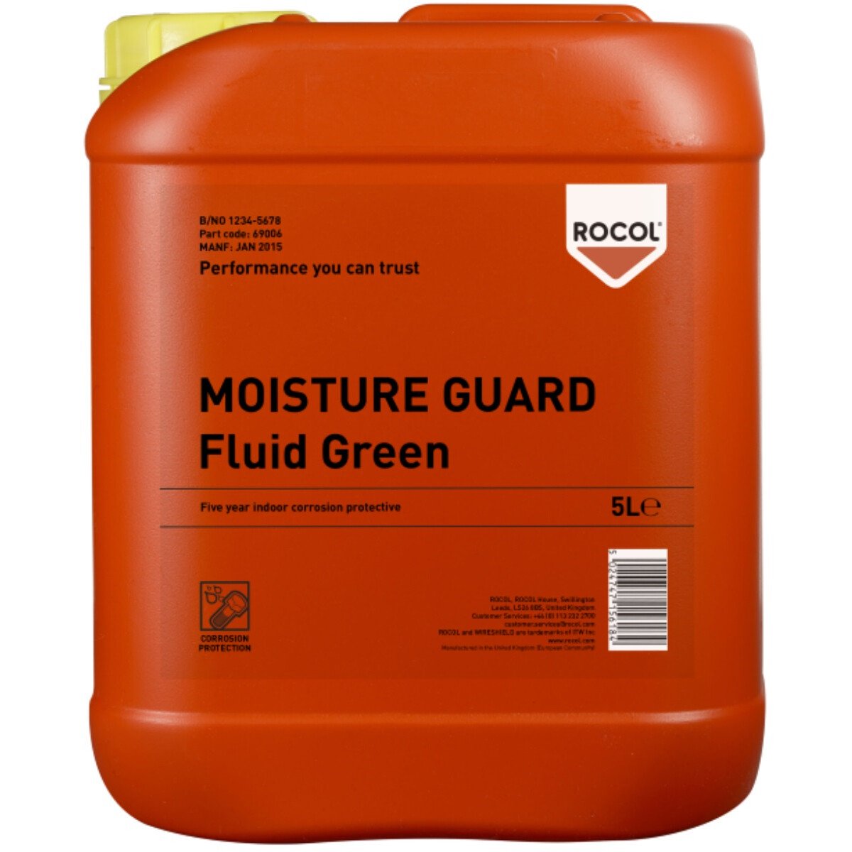 Rocol 69006 MOISTURE GUARD GREEN FLUID Indoor Corrosion Protection for Moulds and Metals 5ltr