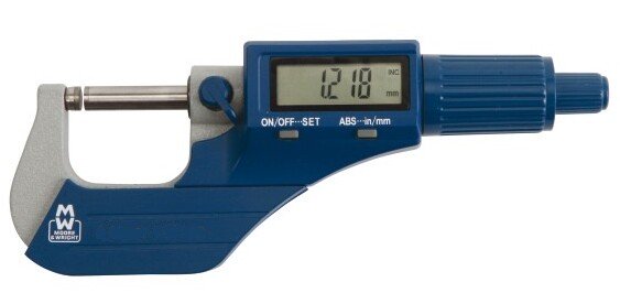 Moore and Wright MW200-01DBL 200 Series Value Line Digital Eternal Micrometer 0-25mm / 0-1"